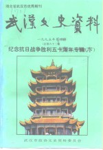 武汉文史资料  1995年  第4辑  总第62辑  纪念抗日战争胜利五十周年专辑  下