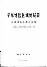 华东地区区域地层表  江苏省及上海市分册