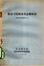 北京习见树木冬态检索表  树木学参考资料之二