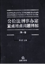 公检法刑事办案重点难点问题释解  第1卷