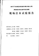 黄河下游堤防荆隆宫截渗墙工程质量检测试验研究课题  荆隆宫截渗墙现场注水试验报告