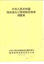 中华人民共和国海关进出口税则税目税率调整表