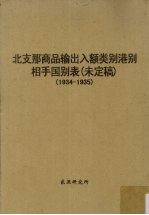 北支那商品输出入额类别港别相手国别表（未定稿）  1934-1935