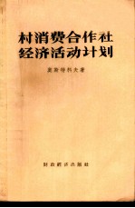 村消费合作社经济活动计划  收支预算