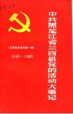 中共黑龙江省兰西县党的活动大事记  党史资料第1辑  1945-1985