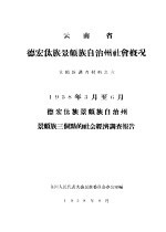 云南省德宏?族景颇族自治州社会概况  景颇族调查材料之六