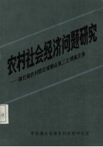 农村社会经济问题研究  湖北省农村固定观察点第三次调查文集