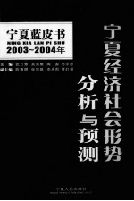 宁夏蓝皮书  2003-2004年宁夏经济社会形势分析与预测