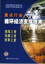 国家重点行业循环经济支撑技术  造纸工业、发酵工业、皮革工业