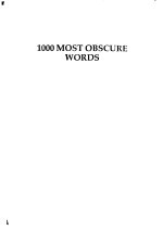 1000 MOST OBSCURE WORDS