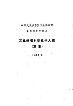 耳鼻咽喉科学教学大纲  草案  1963.3