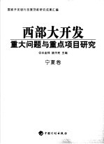 西部大开发重大问题与重点项目研究  宁夏卷