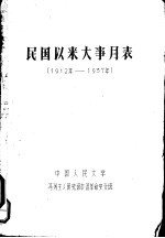 民国以来大事月表  1912年-1937年