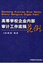 高等学校企业内部审计工作底稿范例