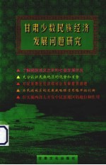 甘肃少数民族经济发展问题研究