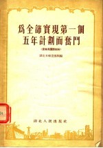 为全部实现第一个五年计划而奋斗  宣传员讲话材料