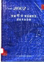 广东省2002年攻读硕士学位研究生招生专业目录