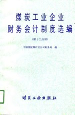 煤炭工业企业财务会计制度选编  第13分册