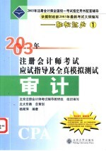 2003年注册会计师考试应试指导及全真模拟测试  审计