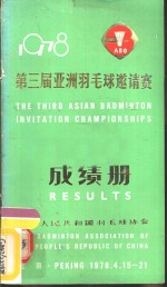 1978第三届亚洲羽毛球邀请赛成绩册