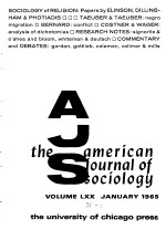 THEAMERICANJOURNALOFSOCIOL-OGY  VOL.74  NO1-6  1964-65