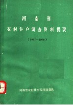 河南省农村住户调查资料提要  1987-1988