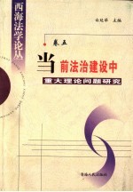 当前法治建设中重大理论问题研究  青海省法学会2004年度立项课题研究成果集