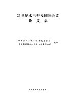 21世纪水电开发国际会议论文集