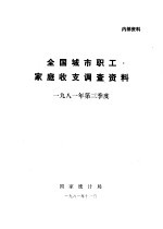 全国城市职工家庭收支调查资料  1981年第三季度