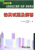 2008年注册咨询工程师  投资  资格考试仿真试题及解答