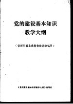 党的建设基本知识教学大纲  供四川省县级党校轮训班试用