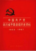 中国共产党四川省平昌县组织史资料  1933-1987