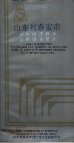 山东省泰安市  对外经济技术合作项目简介