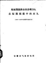 梅雨期强降水的诊断分析在短期预报中的应用  1980-1982年汛期暴雨试验总结