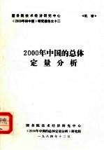 2000年中国的总体定量分析