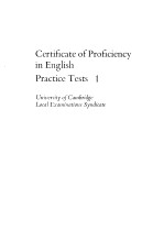 CERTIFLCATE OF PROFICIENCY IN ENGLISH PPRACTICE TESTS 1