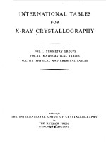 INTERNATIONAL TABLES FOR X-RAY CRYSTALLOGRAPHY