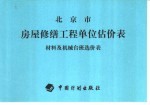 北京房屋修缮工程单位估价表  材料及机械台班选价表