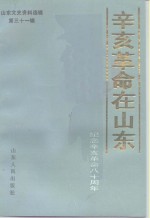 山东文史资料选辑  第31辑  辛亥革命在山东  纪念辛亥革命八十周年