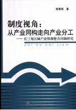 制度视角：从产业同构走向产业分工：长三角区域产业资源整合问题研究