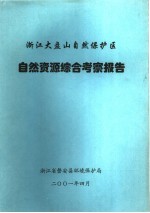 浙江大盘山自然保护区自然资源综合考察报告