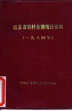 江苏省农村金融统计资料  1984年