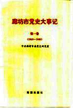 廊坊市党史大事记  第1卷  1949-1966