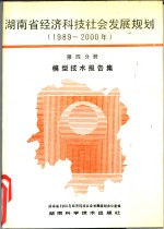 湖南省经济科技社会发展规划  1989-2000年  第4分册  模型技术报告集