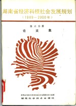 湖南省经济科技社会发展规划  1989-2000年  第6分册  论文集