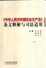 《中华人民共和国安全生产法》条文释解与司法适用