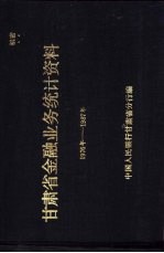 甘肃省金融业务统计资料  1976年-1987年