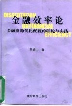 金融效率论  金融资源优化配置的理论与实践