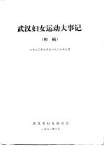 武汉妇女运动大事记  初稿  1920年7月至1927年9月