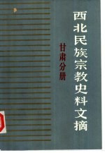 西北民族宗教史料文摘  甘肃分册